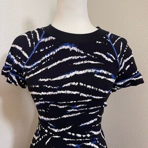 French Connection Fit & Flare Mini Dress — Abstract Zebra Vibes Size 0